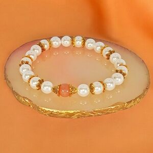 Mother of Pearl Sunstone Bracelet Southwestern Mermaidcore  Westerncore Cowgirl